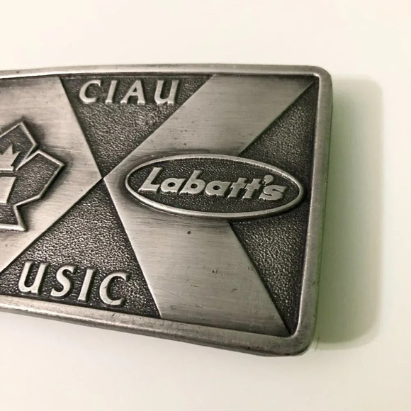 Vtg Labatts Beer Belt Buckle National Basketball Championship Calgary CIAU USIC - Picture 2 of 13